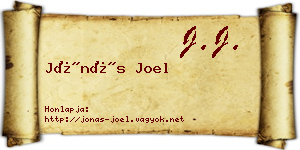 Jónás Joel névjegykártya