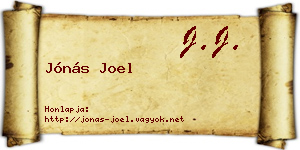 Jónás Joel névjegykártya